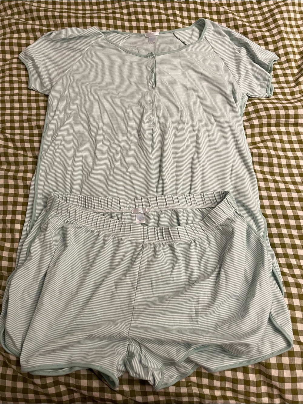 Lake Pajamas Pima Shorts Set in Green size XXL